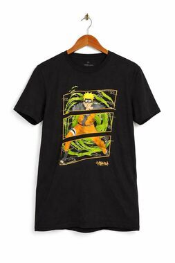 Naruto Shippuden Graphic T-Shirt Mens Medium Black Anime Tee Shonen